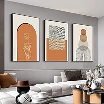 boconcept アート　3個セット Amazon.com: 3 Panels Framed Abstract Canvas Wall Art Boho